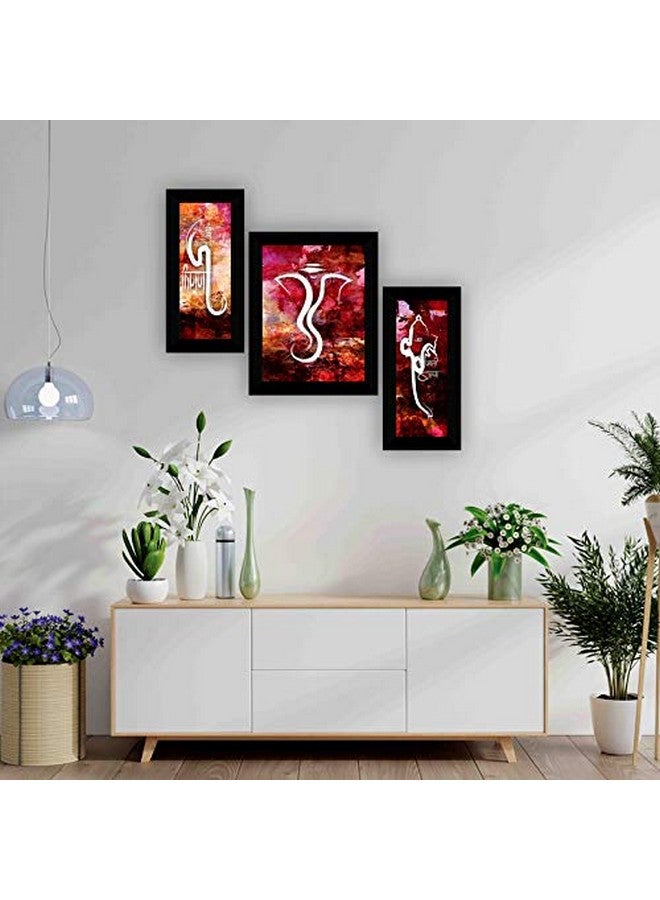SAF paintings Set of 3 Ganesha UV Textured Home Decorative Gift item Framed Painting 13.5 Inch X 22.5 Inch SANFS30416 - Image 2