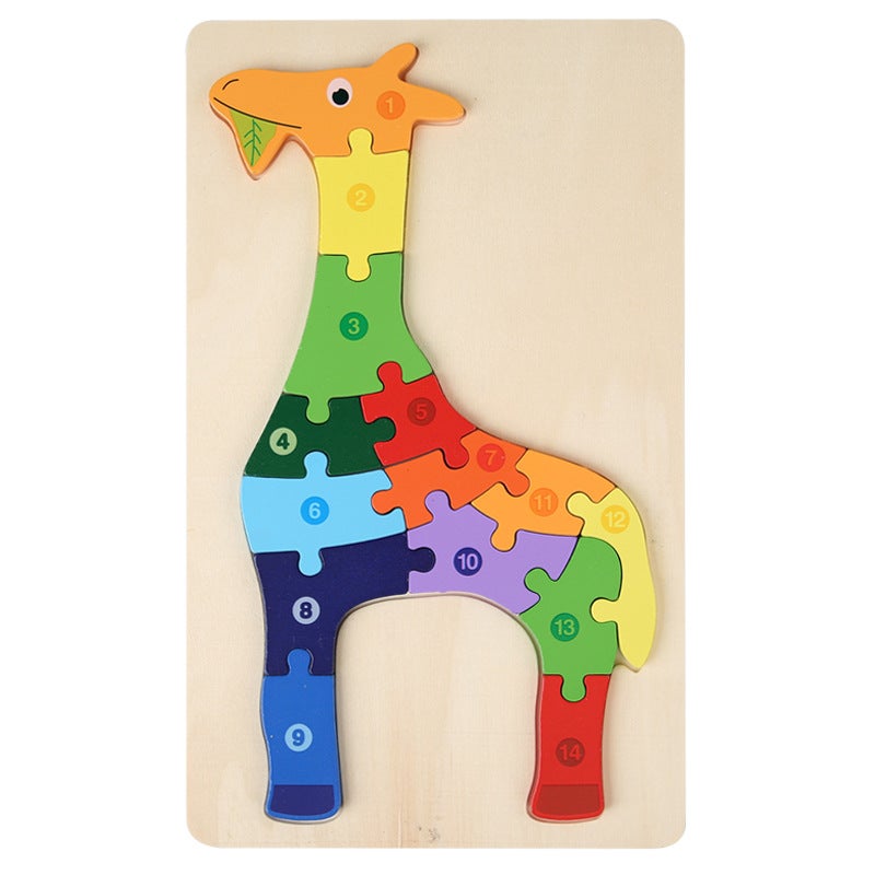 Wooden Buckle Puzzle Toy Early Childhood Education Enlightenment Puzzle Baby Building Blocks Toy Matching Shape Cognitive Puzzle - Image 1
