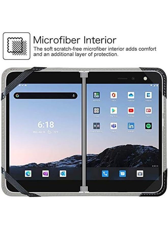 erorex - Compatible With Microsoft Surface Duo Case Pu Leather Slim Folding Stand Cover For Microsoft Surface Duo Not Fit Surface Duo 2 Tablet Black - Image 1