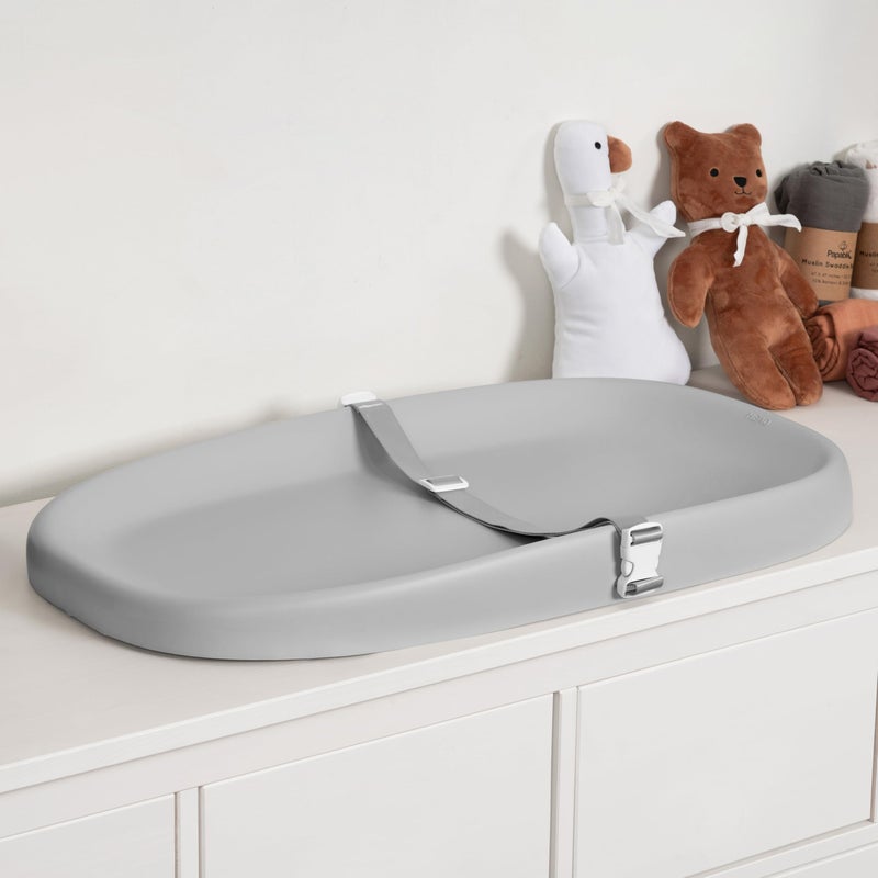 Papablic Wipeable Baby Changing Pad with Removable Safety Strap Easy to Clean NonSlip Waterproof Changing Pad for DresserBed