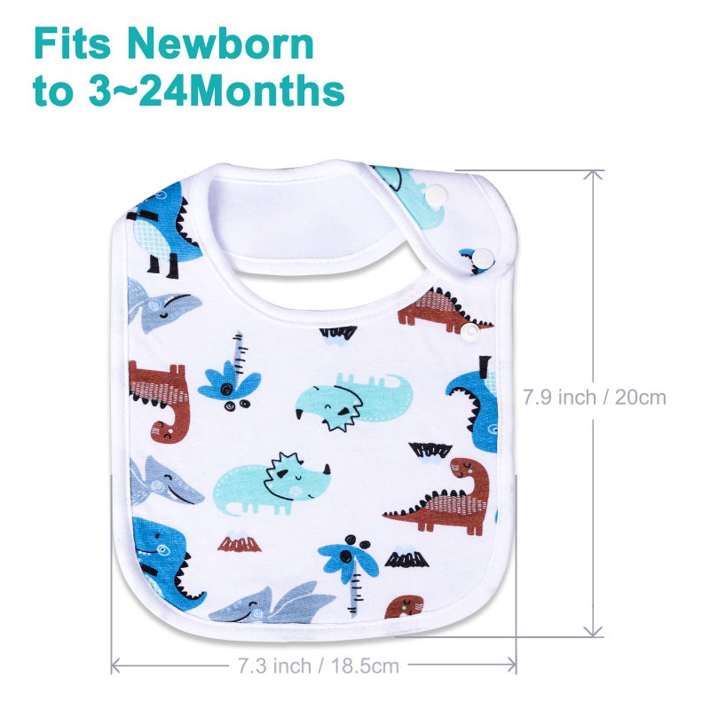 Benoxine بيبي بوبس بنوكساين فائقة النعومة والامتصاص 100% قطن عضوي مجموعة باندانا للرضع للذكور والإناث حديثي الولادة 3-36 شهر 12 قطعة - Image 3