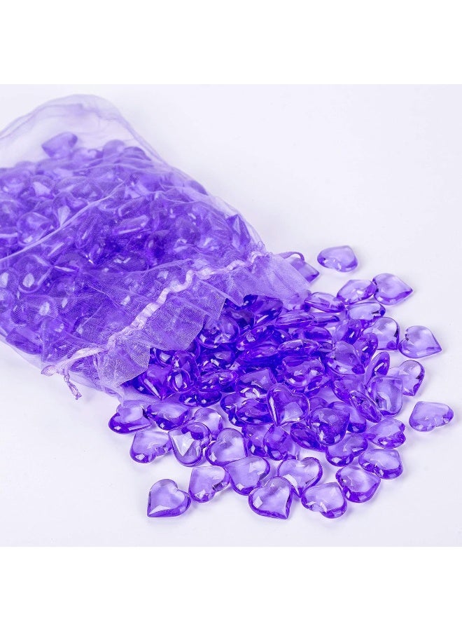 AiFanS 225PCS Purple Heart Shaped Marbles  Acrylic Heart Gems for Vase Fillers Table Scatter Home Dcor  Centerpieces Perfect for Valentines Day Decorations - Image 2