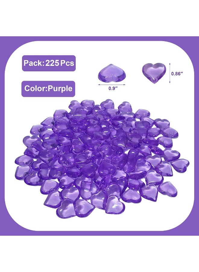 AiFanS 225PCS Purple Heart Shaped Marbles  Acrylic Heart Gems for Vase Fillers Table Scatter Home Dcor  Centerpieces Perfect for Valentines Day Decorations - Image 3