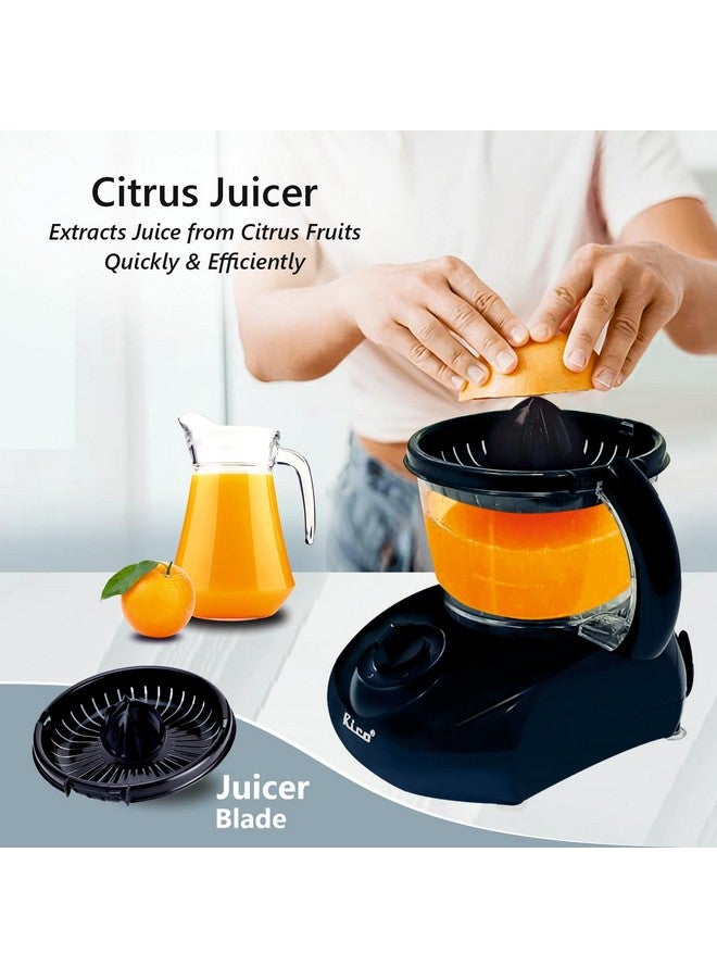 RICO ريكو 400 وات تقنية يابانية مصغرة محضر طعام صانع عجين للمطبخ | ضمان 1 سنة | عجان، مفرمة، مبشرة وعصارة | أسود - Image 4