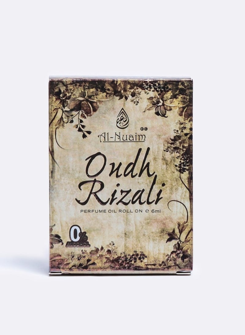 Al Nuaim Oudh Rizali 6ml Attar For Men | Alcohol Free Attar Roll On | Concentrated Perfume Oil | Luxury Scent with Premium-Grade Oriental Attar - Image 1