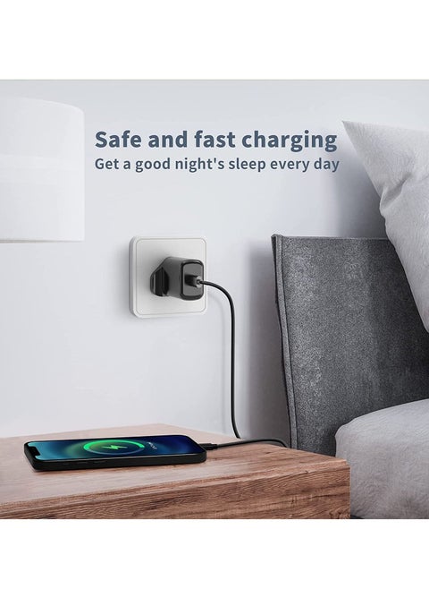 25W USB C Fast Charger Plug with 2M Cable for Samsung Galaxy S21+/S21/S20+/S20/S9/S8 Ultra Plus Flip 3/Z Fold 3 5G, UK Wall USBC Charging Power Adapter for Type C Phone Note 20/10, A53 A51