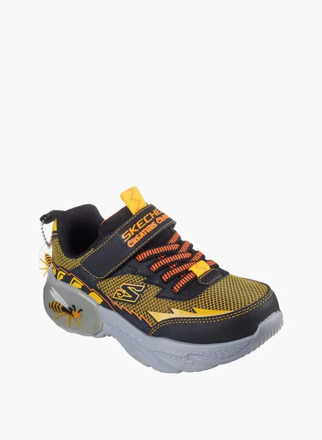 سكيتشرز Boys' Logo Detail Sports Shoes With Hook And Loop Closure - Creaturecrawlers