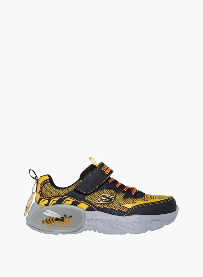 سكيتشرز Boys' Logo Detail Sports Shoes With Hook And Loop Closure - Creaturecrawlers