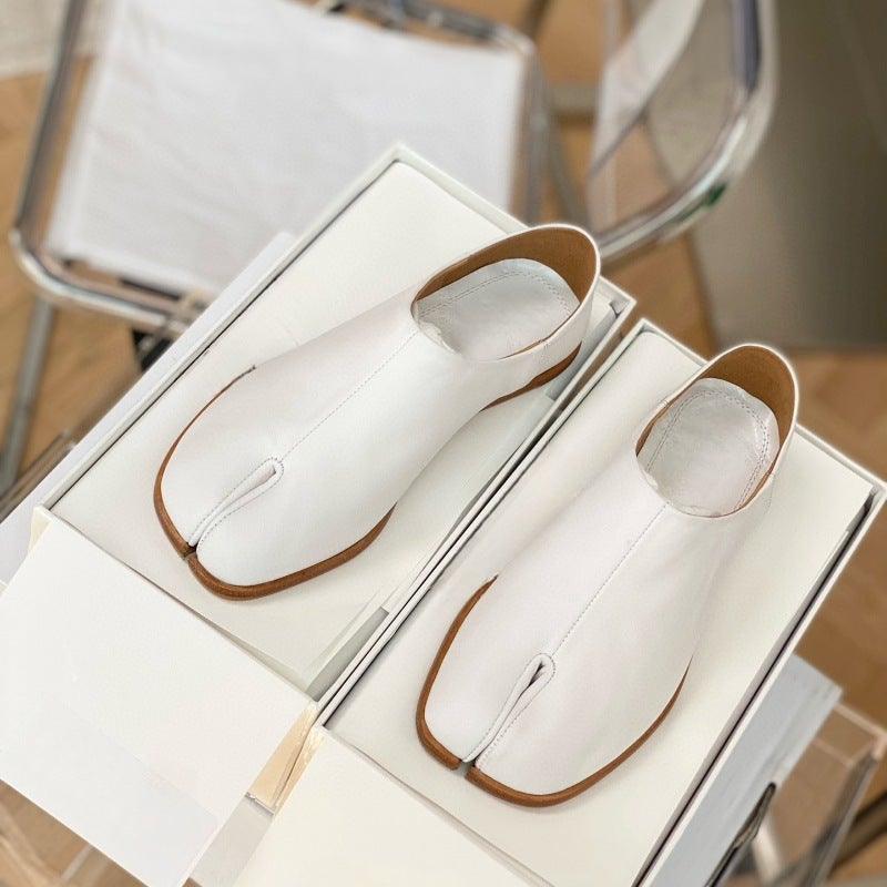 Miguam6 Maji Split-Toe Low-Heeled Shoes With Plush Shoe Covers, Fashionable And Versatile Slip-On Loafers - Image 4