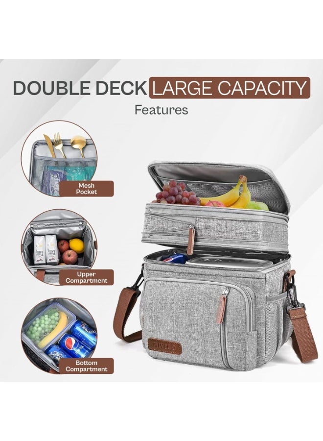 Insulated Lunch Bag For Men and Women - Grey - Image 3