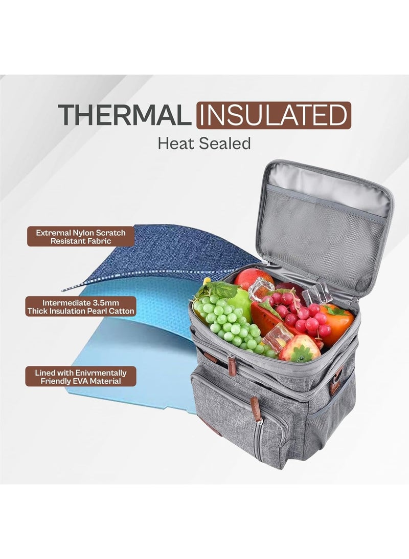 Insulated Lunch Bag For Men and Women - Grey - Image 5