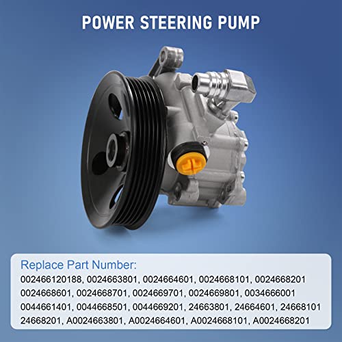 JDMSPEED Power Steering Pump Replacement For Mercedes Benz ML320 ML350 ML430 ML500 ML55 AMG W163 Replaces 0024663801, 0024668201, 0044661401, A0024663801, 0024664601 Power Assist Pump with Pulley and Bracket - Image 3