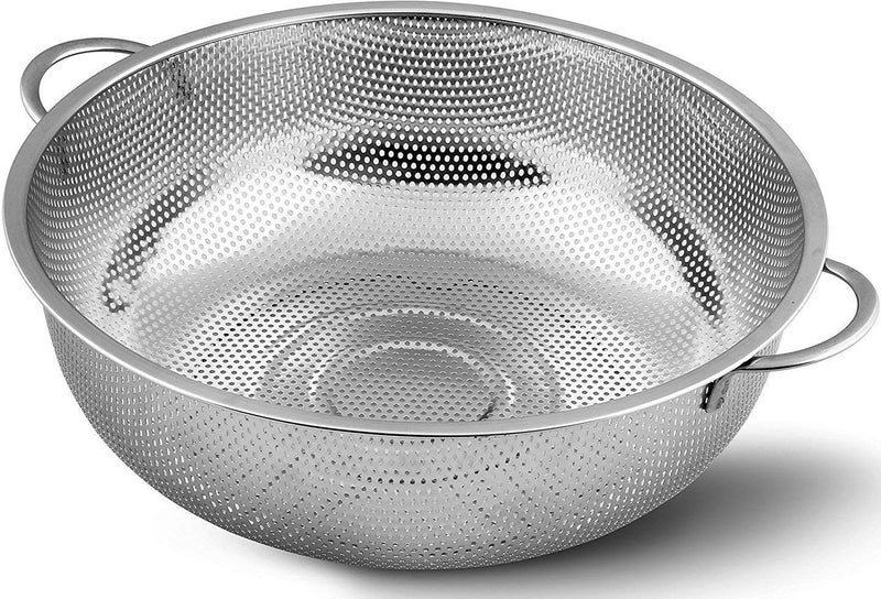 COYRASTH Stainless Steel Colander Strainer MicroPerforated Drainer Basket for Pasta Noodles Vegetables Fruits Beans and Grains Durable Washing Filter with Sturdy Handles - Image 1