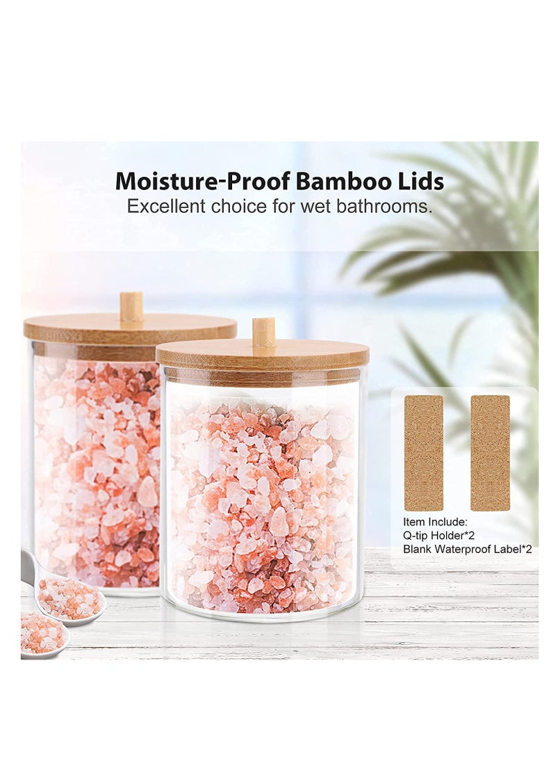 Barakah Qtip Holder, Acrylic Dispenser Bathroom Tank Suitable For Cotton Balls, Cotton Swabs, Cotton Round Pads, Dental Floss, Bathroom Accessories Storage And Storage (2 Pieces) - Image 3