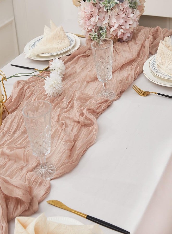 RRBXIA Nude 1 Pack Cheesecloth Fall Thanksgiving Table Runner 120 Inch 10 FT Boho Rustic Gauze for Wedding Baby Shower Party Farmhouse Summer Home Decor Washable - Image 4