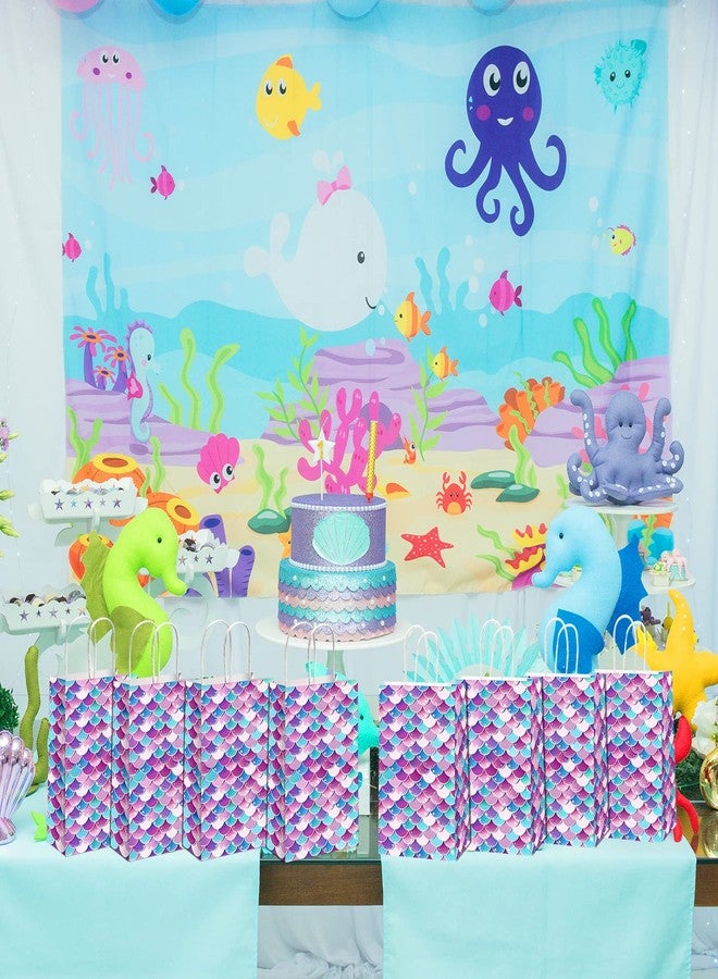 تفكس جيه 16 كيس هدايا لحفلات أميرات حورية البحر - أكياس هدايا لحفلات أعياد الميلاد وحفلات استقبال المولود الجديد بطابع تحت الماء - Image 5