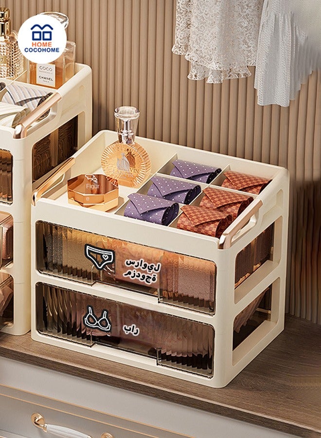 cocohome 2-layer drawer organizer, wardrobe drawer to store underwear/underwear/socks/tie - Image 1
