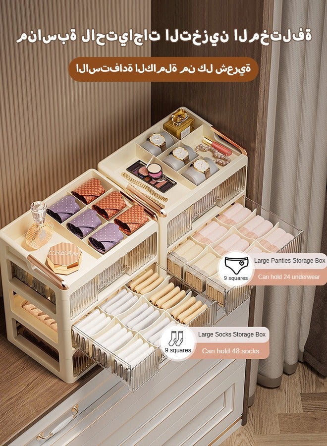 cocohome 2-layer drawer organizer, wardrobe drawer to store underwear/underwear/socks/tie - Image 3