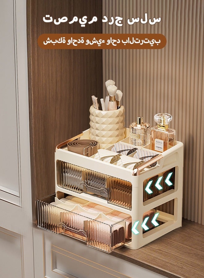 cocohome 2-layer drawer organizer, wardrobe drawer to store underwear/underwear/socks/tie - Image 5