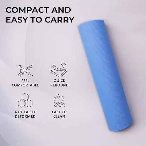 Aivin TREND YOGA MAT for Men & Women, Exercise Mat for Home Workout, Yoga Mat for Women, Gym Exercise Mat (180x60x0.6CM) Blue - Image 4