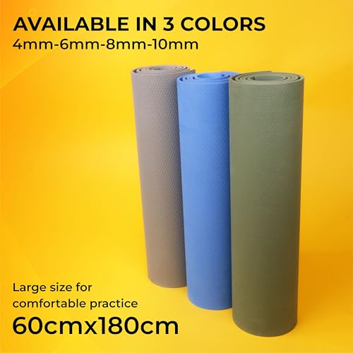 Aivin TREND YOGA MAT for Men & Women, Exercise Mat for Home Workout, Yoga Mat for Women, Gym Exercise Mat (180x60x0.6CM) Blue - Image 3