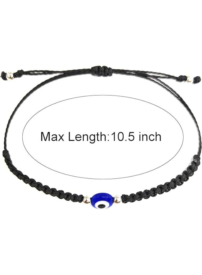 jaexest String Bracelets Handmade Black String Evil Eye Bracelet for Women Men Teen Girls Boys 2pcs - Image 2