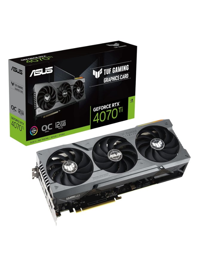 أسوس بطاقة الرسوميات TUF Gaming NVIDIA GeForce RTX™ 4070 Ti OC Edition (PCIe 4.0، 12GB GDDR6X، HDMI 2.1a، DisplayPort 1.4a) ، TUF-RTX4070TI-O12G-GAMING - Image 1