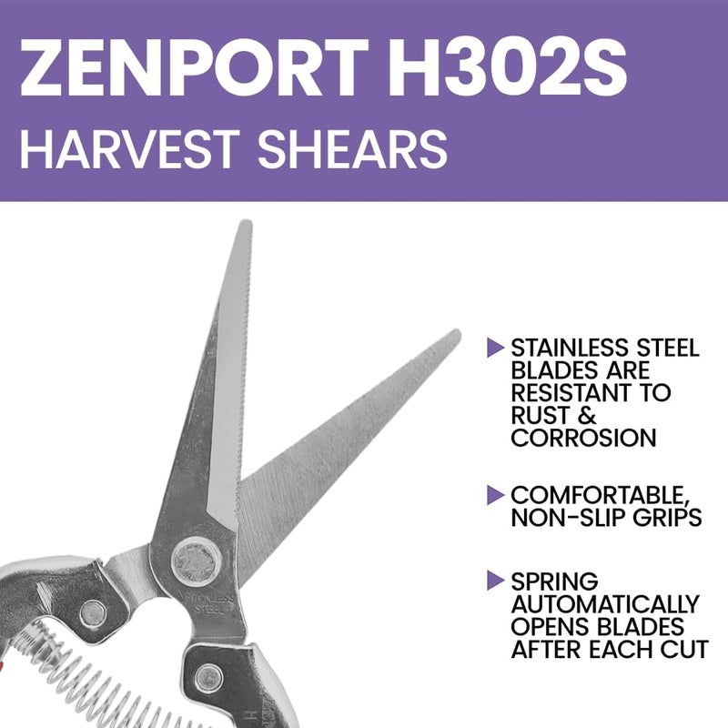 Zenport قاطع الحصاد/العناقيد H302S، شفرة مسننة مستقيمة من الفولاذ المقاوم للصدأ - Image 1