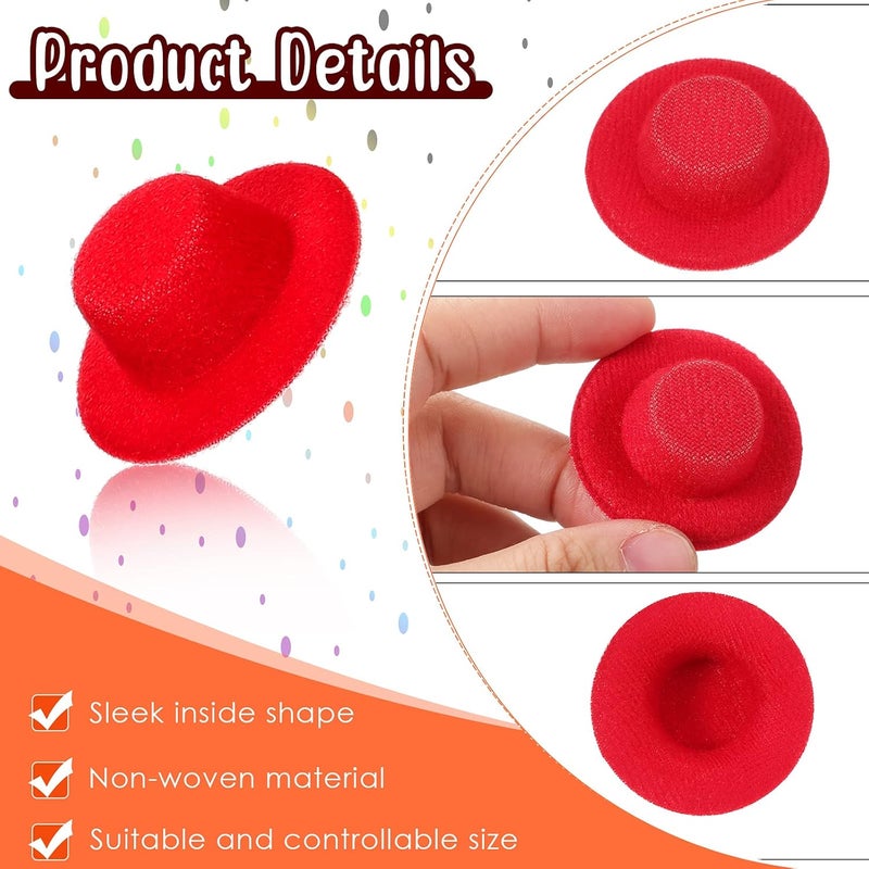 Civaner 16 Pieces Mini Hats for Crafts  12 Colors Doll Miniature Formal Small Fabric Ornaments Hat for Christmas DIY Party Accessory Decoration 16 x 05 Inch - Image 3