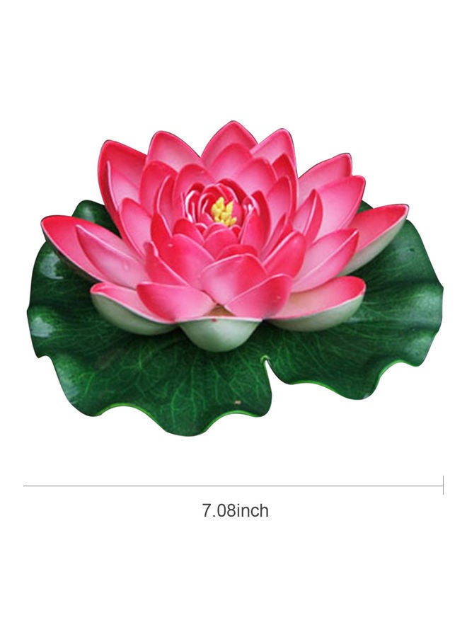 NIBEMINENT 7.08 Inch Artificial Floating Lotus Flower Pink/Green  - Image 1