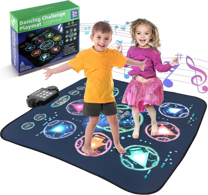 Upgraded Dance Mat Toys for Kids 3+Years, Electronic Dance Pad with Light-Up 9-Buttons, 3 Game Modes, Adjustable 7-Level Volume, 9 LED Game Lights, Birthday for Girls and Boys - Image 1