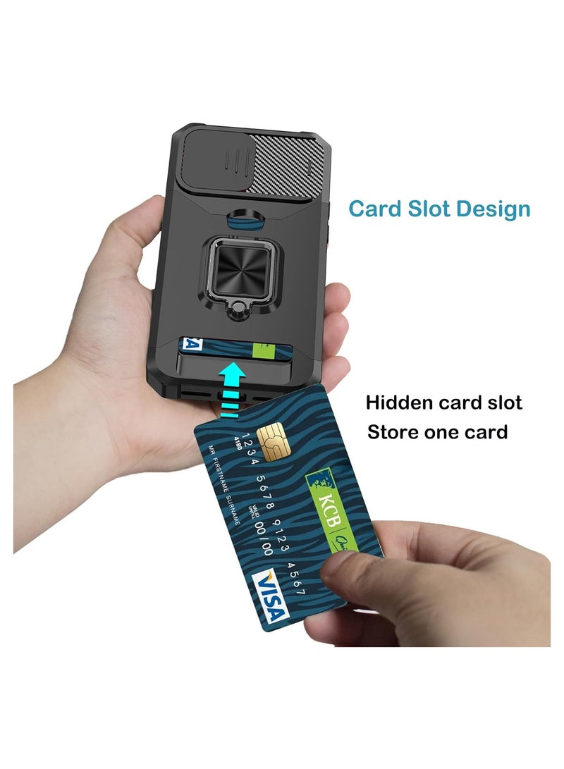 General Case for iPhone 16 Pro Max with [Card Holder] [Sliding Camera Protector] [360° Swivel Ring Stand] Heavy Duty Protective Phone Case for iPhone 16 Pro Max  - Image 3