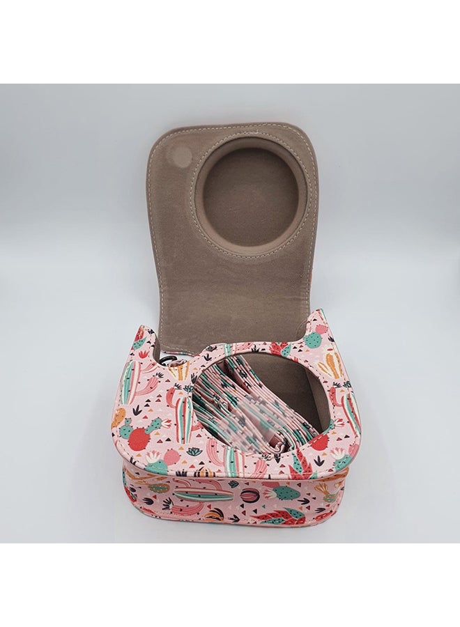 O Ozone جراب من الجلد الصناعي لكاميرا فوجي فيلم إنستاكس ميني 11/12 الفورية مع حزام قابل للتعديل [جراب مصمم لحقيبة كاميرا فوجي فيلم إنستاكس ميني 11/12 الفورية] - وردي كاكتوس - Image 4