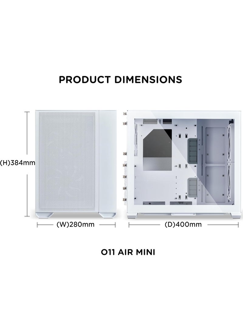 Lian Li O11 AIR Mini White ATX Case - O11AMW - Image 4