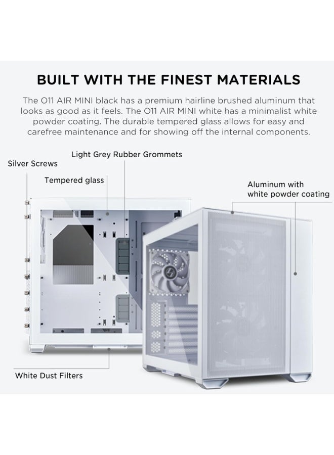 Lian Li O11 AIR Mini White ATX Case - O11AMW - Image 2
