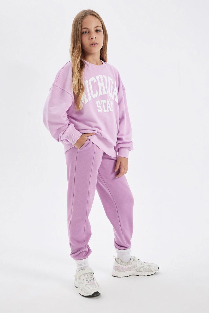 DeFacto Purple Girl Girl Jogger School Sweatpants Casual - Image 3