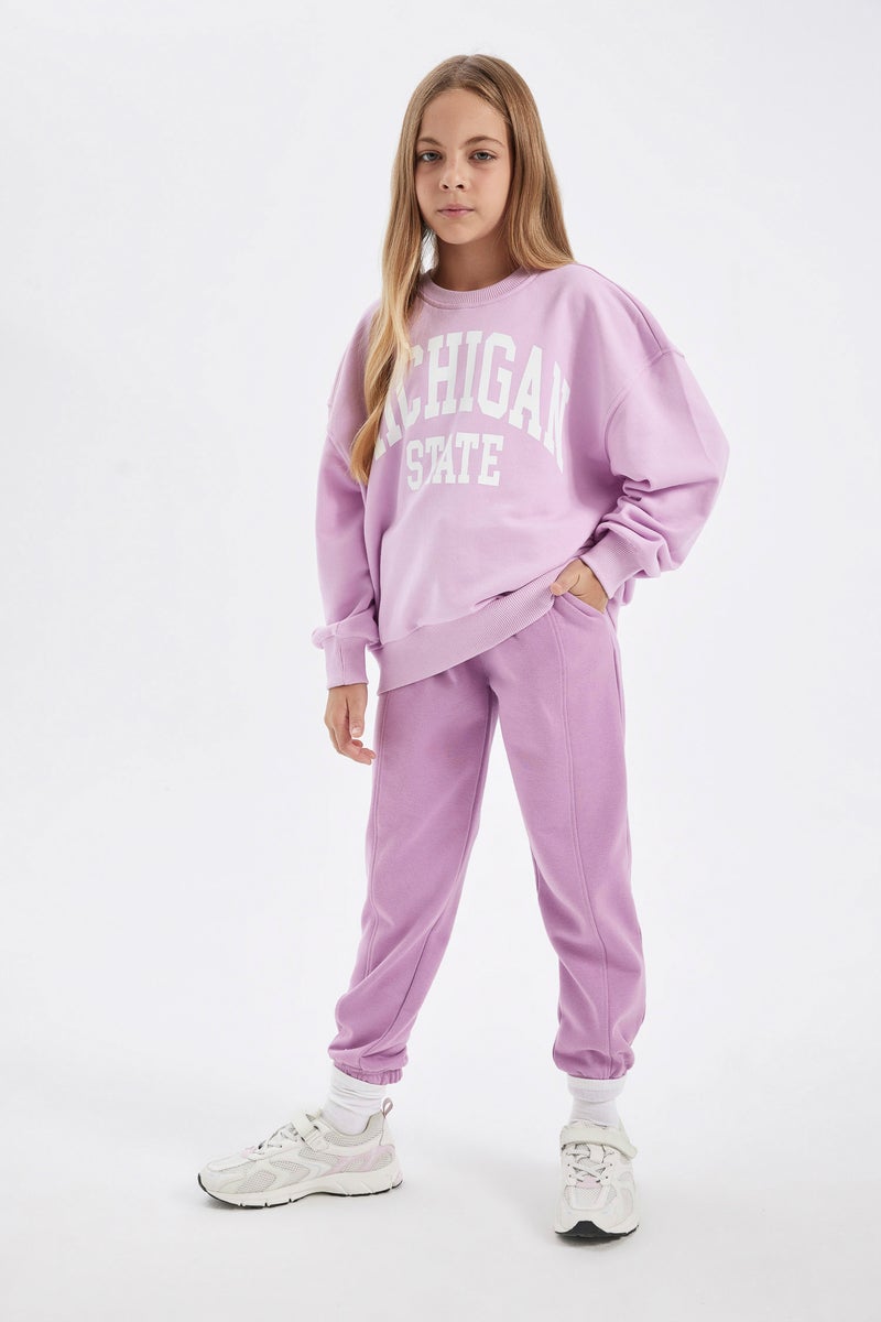 DeFacto Purple Girl Girl Jogger School Sweatpants Casual - Image 2