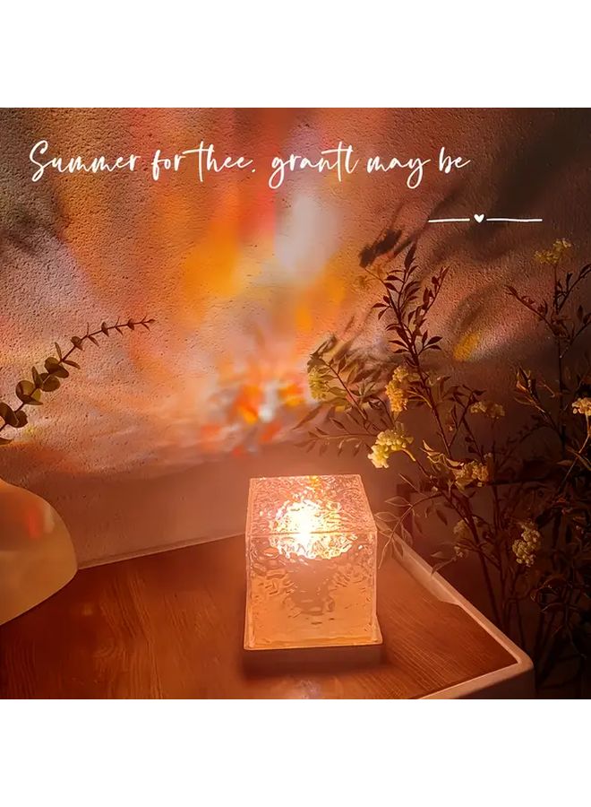 16 Color Water Ripple USB Night Light With Remote Control Auto Rotation Flame Effect - Image 4