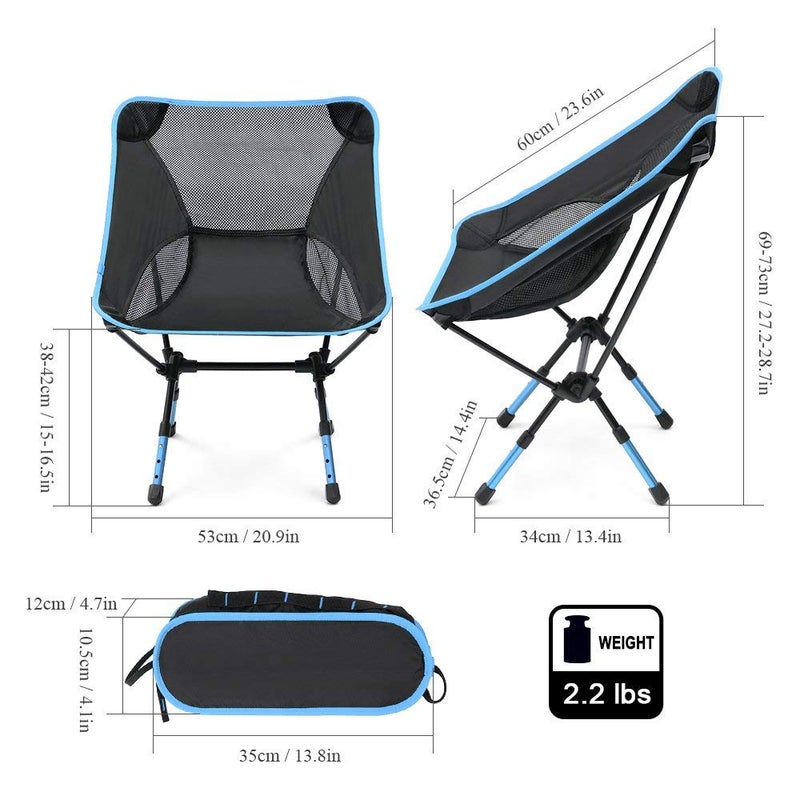 Mishrit Folding Outdoor Camping Chair Portable Fishing Hiking Beach Chairs Carry Bag Outdoor Picnic Travel - Image 3