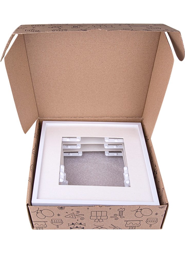 Nobbystar - White 21x21cm Square Photo Frame with Adhesive Removable Mat - Pack of 3 - Image 1