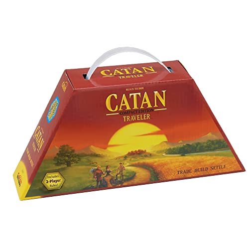 CATAN Traveler COMPACT EDITION Board Game - Settle, Trade, and Build on the Go! Strategy Game, Family Game for Kids and Adults, Ages 10+, 2-4 Players, 60 Minute Playtime, Made by CATAN Studio - Image 1
