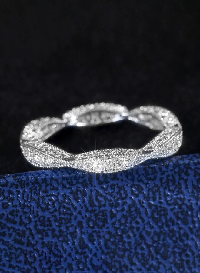 Take Two Silver Cubic Zirconia Twisted Band Ring