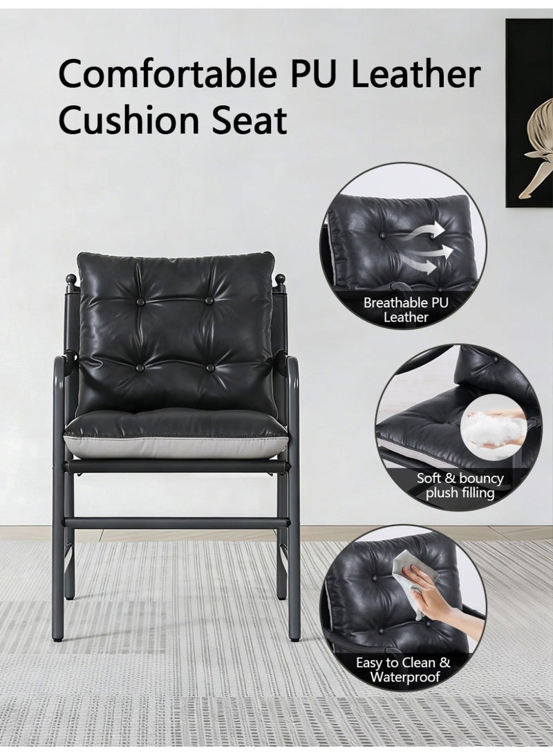DGL Comfortable PU Leather Chair with Metal Frame，dinning chair， Easy to Assemble and Detach for Ultimate Relaxation - Image 1