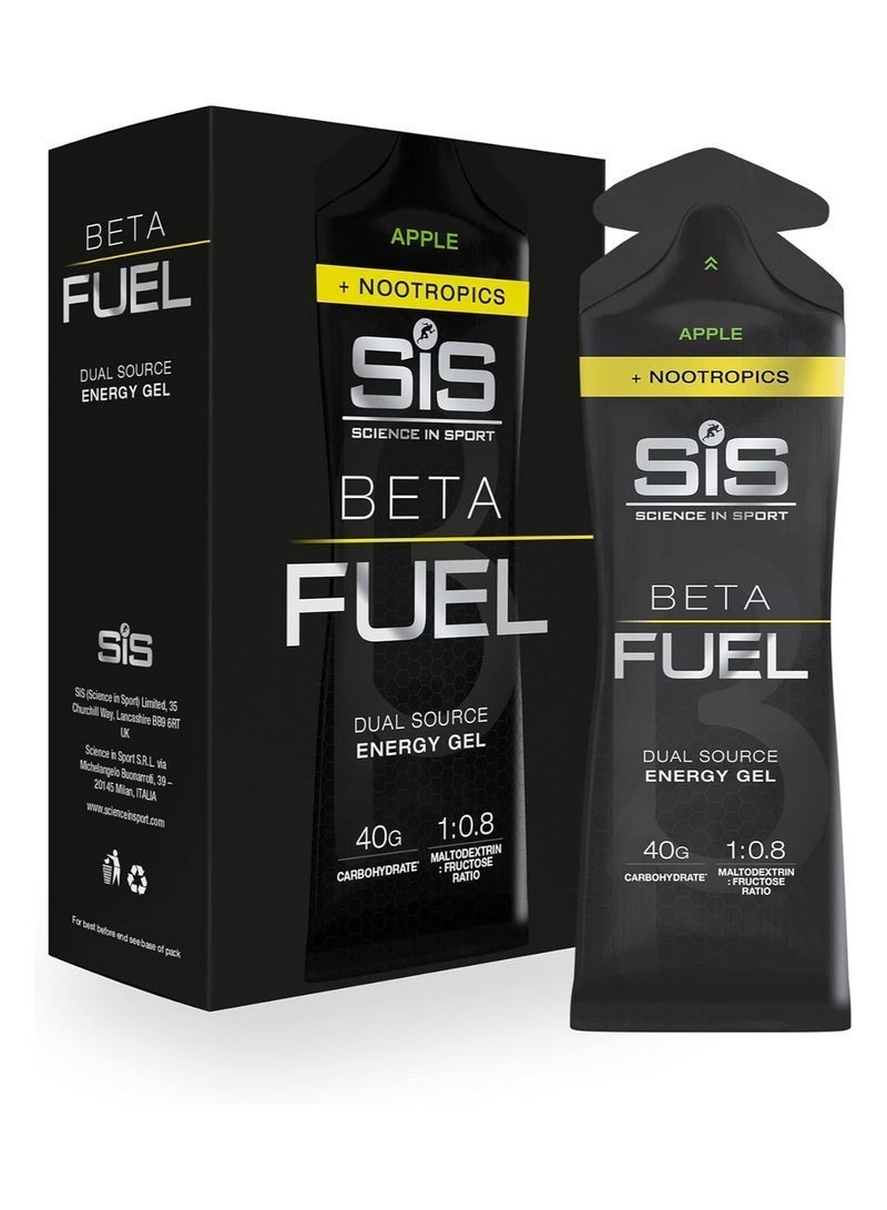 SIS Beta Fuel Dual Source Energy Gel, Apple + Nootropics, 1:0.8 Maltodextrin:Fructose Ratio, Science in Sport - Image 2