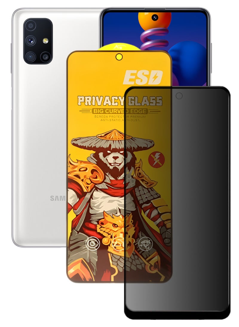 ESD Tempered Dustproof Privacy Glass Screen Protector Compatible For Samsung Galaxy M51 - Image 1
