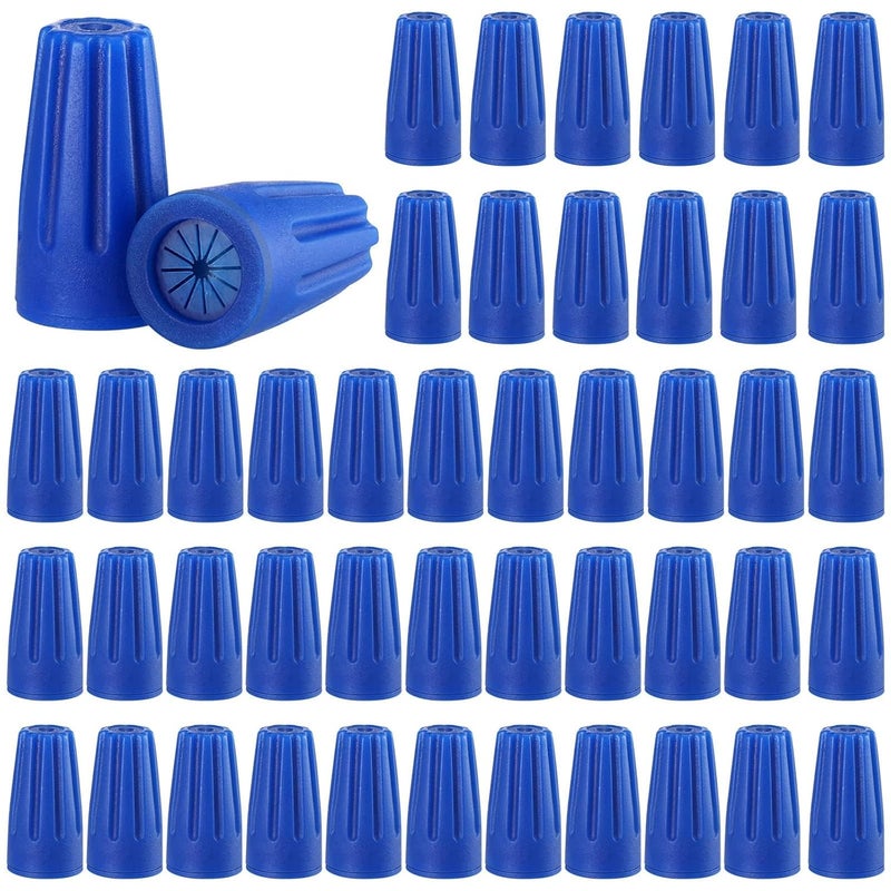 Luckam 100 Pcs Waterproof Wire Outdoor Splice Terminal Electrical Connectors 22AWG-12AWG Cable Wire Landscape Connectors Wet Location Available for Building Application Connect(Blue) - Image 1
