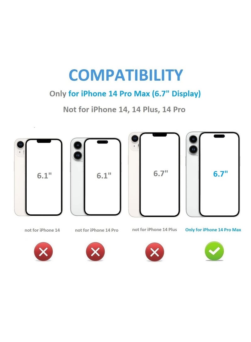 Generic iPhone 14 Pro Max Wallet Case with Card Holder and Camera Protection, Durable Flip Leather Cover for Men and Women  - Image 2
