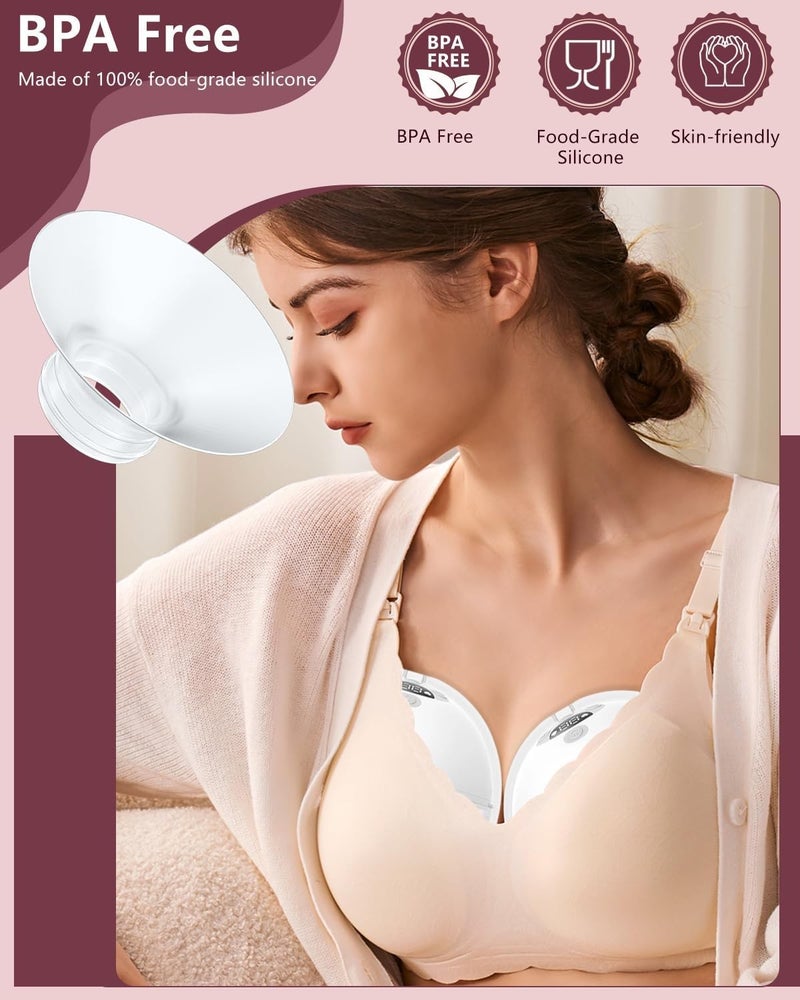 Bluejw 4PC Flange Insert 13mm Compatible with Momcozy M5/M6/M9/S12 Pro/V1 Pro/V1 Pro Breast Pump, Fit for Eufy/Elvie/Medela/Spectra/Lansinoh/NCVI/Lansinoh/TSRETE with 24mm Flange/Shield Breast Pump - Image 3