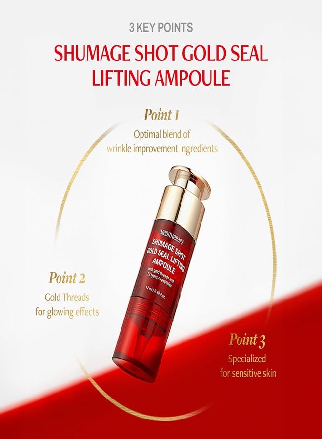 MEDITHERAPY Shumage Shot Gold Seal Lifting Ampoule, Gold Threads and Collagen Serum for Anti-wrinkles, Lifting Ampoule, Glowing Skin, Korean Skincare, 0.4 fl.oz. - Image 3
