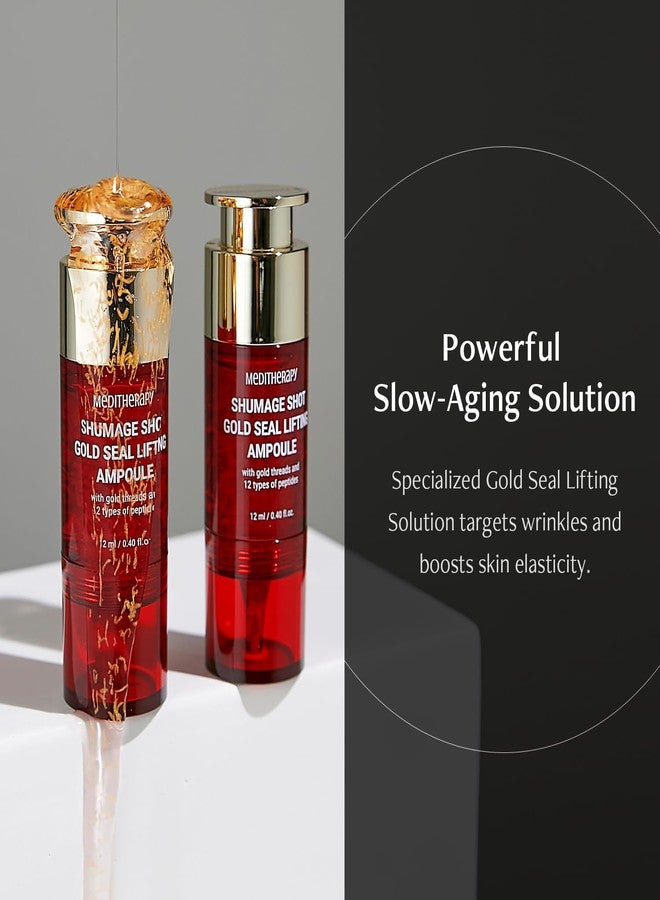 MEDITHERAPY Shumage Shot Gold Seal Lifting Ampoule, Gold Threads and Collagen Serum for Anti-wrinkles, Lifting Ampoule, Glowing Skin, Korean Skincare, 0.4 fl.oz. - Image 2